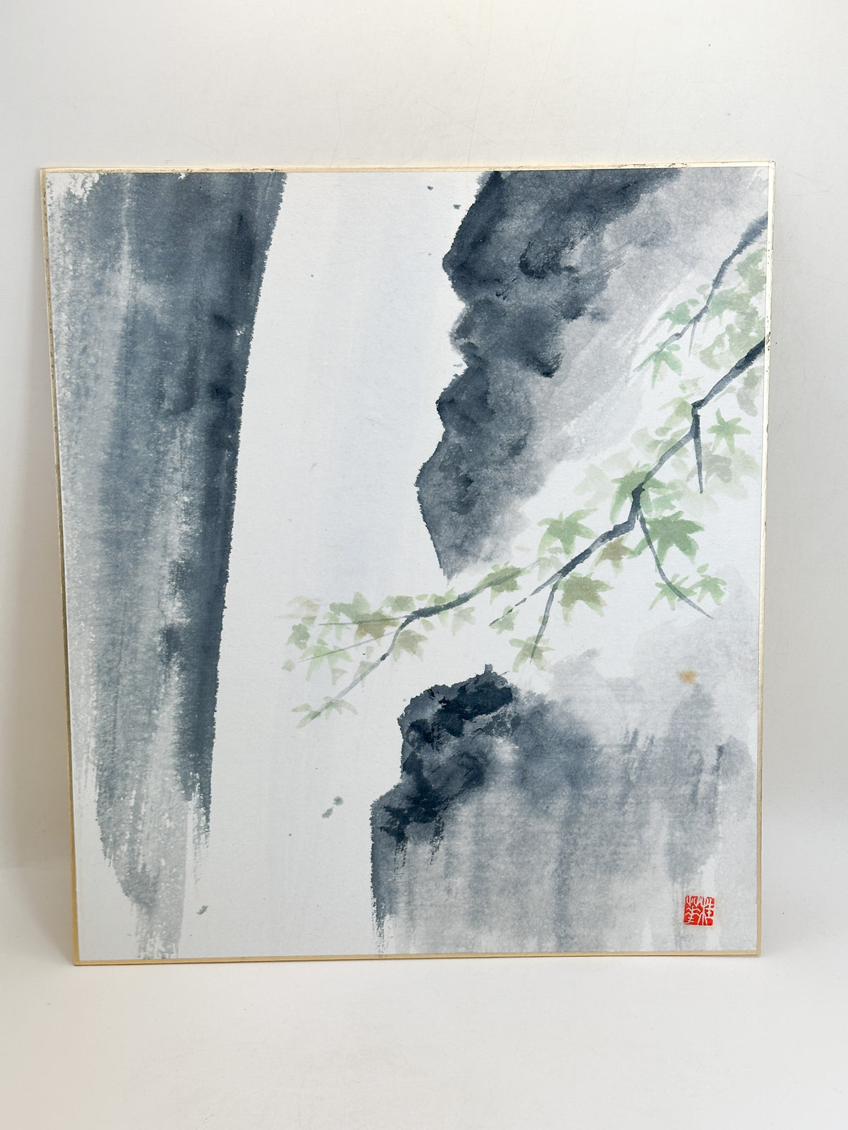 SHP395 - Original shikishi artwork of waterfall