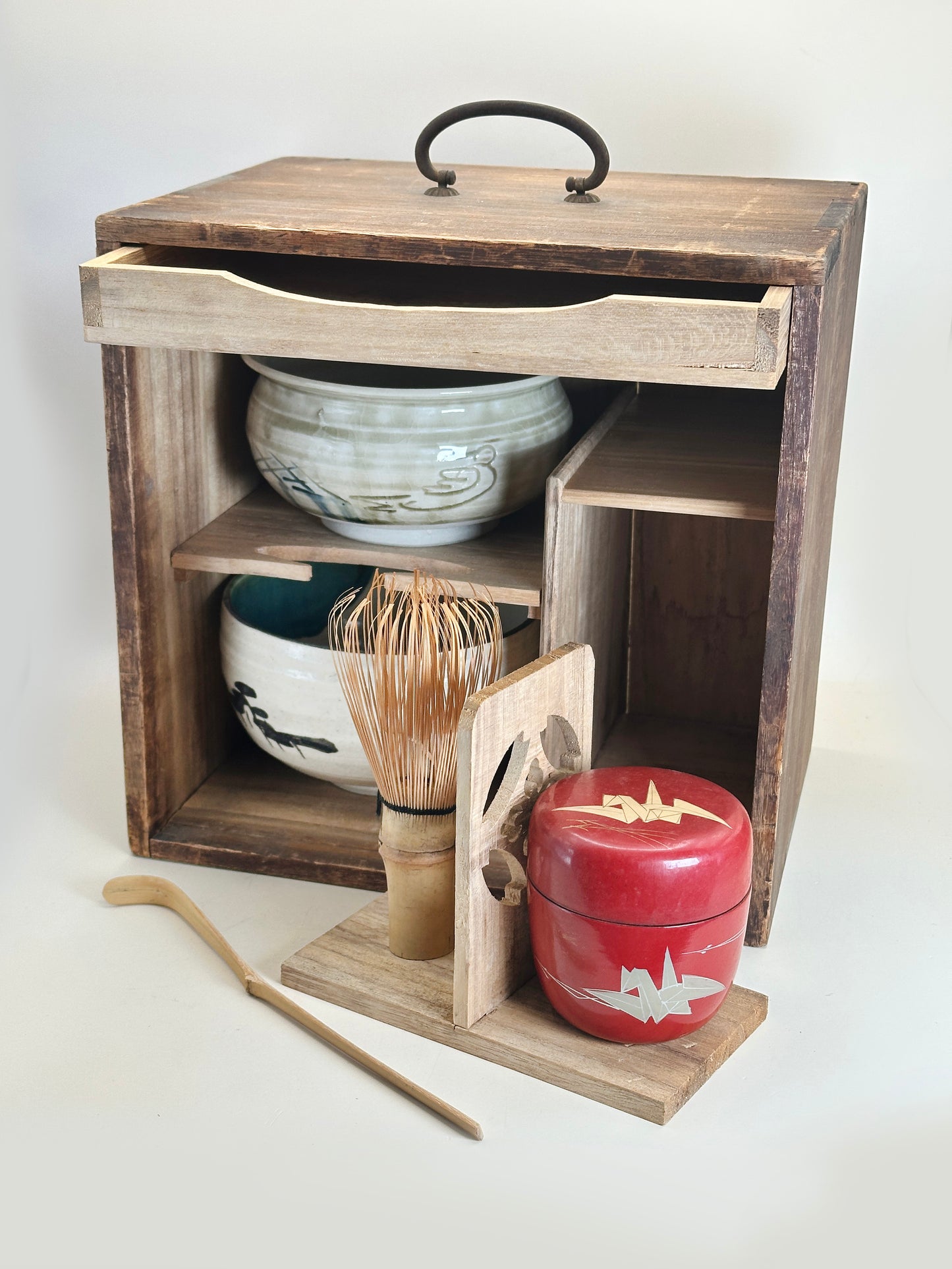 TC65 - Japanese Matcha Tea Ceremony Set – 茶箱 (Chabako) Complete Tea Utensil Set