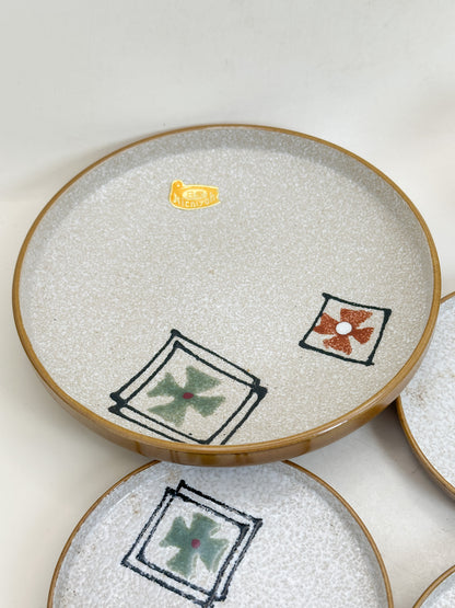 TB493 - Mino-yaki Kazaguruma-mon Serving Set 美濃焼