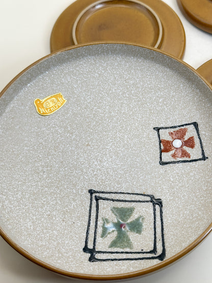 TB493 - Mino-yaki Kazaguruma-mon Serving Set 美濃焼