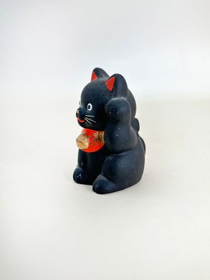 FT326 - Black Lucky Cat Maneki-neko by Shōhō 昭峰