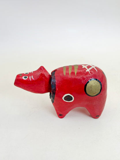 FT456 - Hariko Akabeko – Red Cow Paper Mache 赤べこ