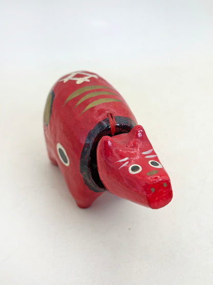 FT456 - Hariko Akabeko – Red Cow Paper Mache 赤べこ