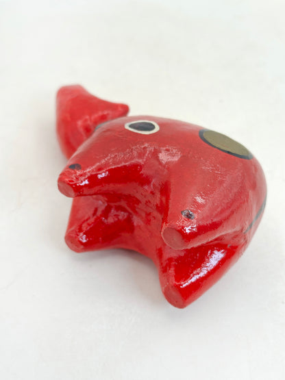 FT456 - Hariko Akabeko – Red Cow Paper Mache 赤べこ