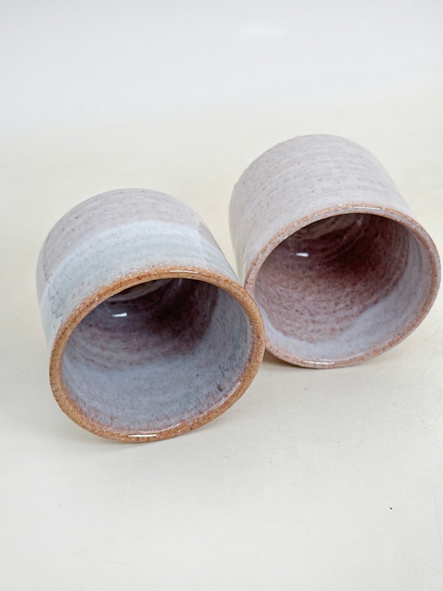 TB293 - Hagi-yaki Yunomi Tea Cups by Tsubaki Shūen 椿秀窯
