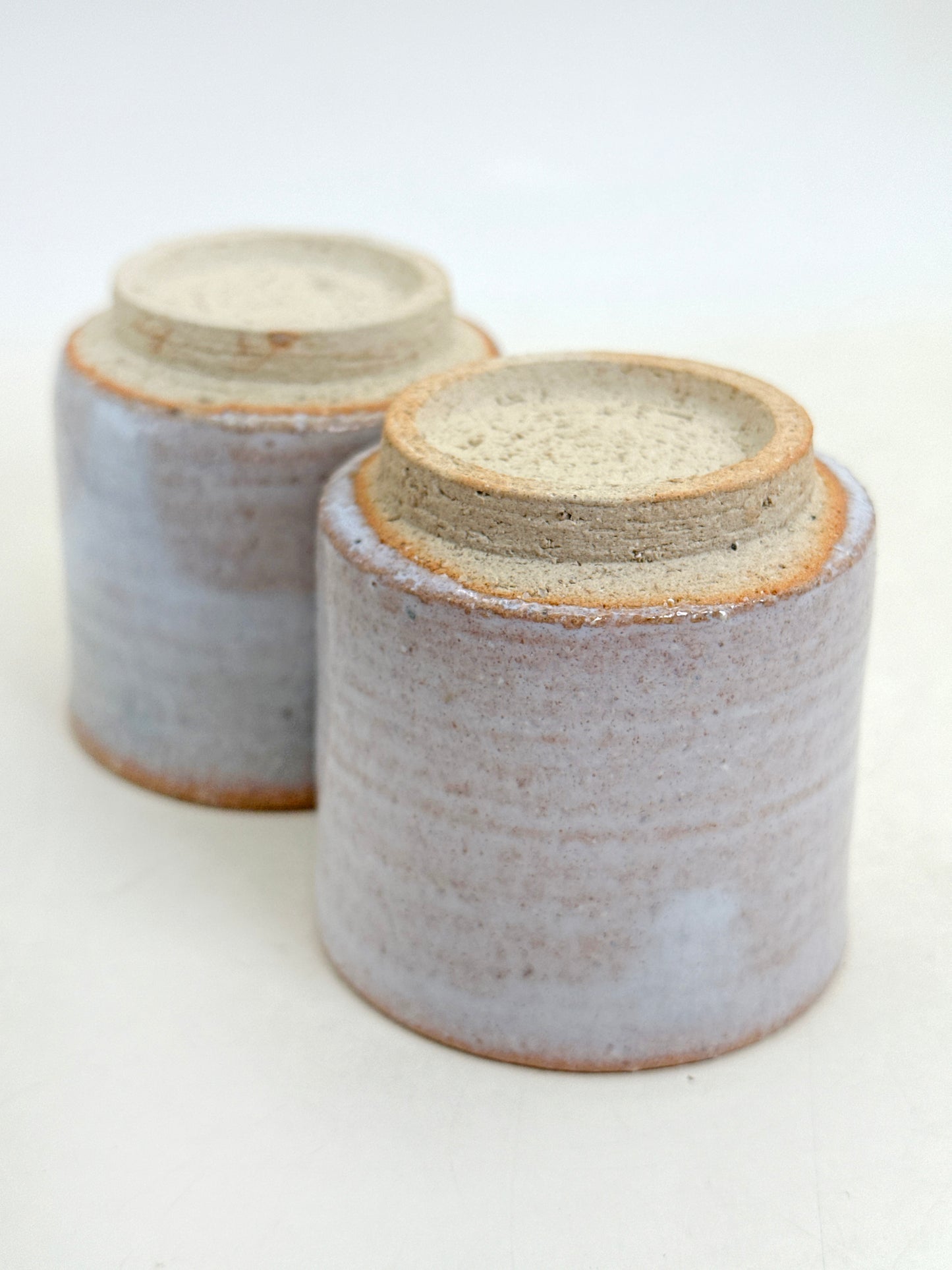 TB293 - Hagi-yaki Yunomi Tea Cups by Tsubaki Shūen 椿秀窯