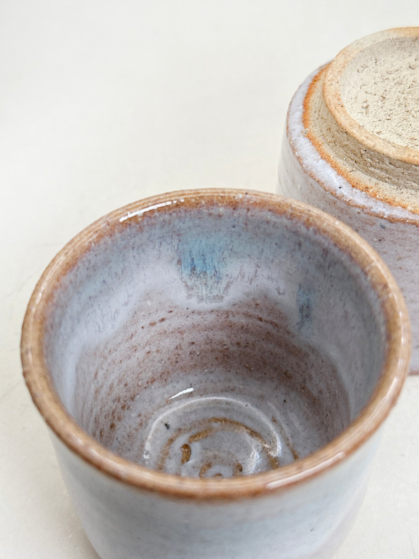 TB293 - Hagi-yaki Yunomi Tea Cups by Tsubaki Shūen 椿秀窯