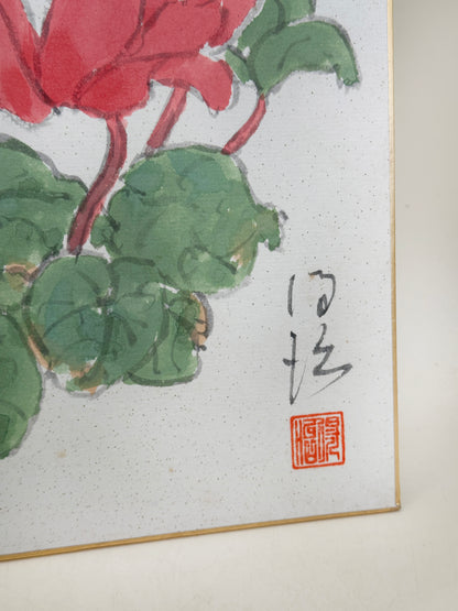 SHP310 - Shikishi artwork of cyclamen flowers シクラメン