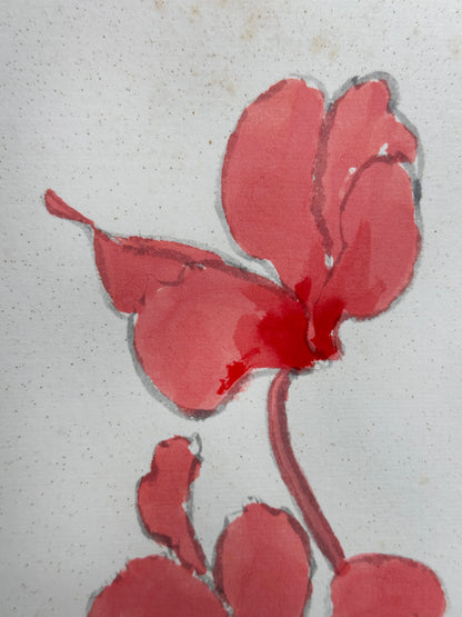 SHP310 - Shikishi artwork of cyclamen flowers シクラメン