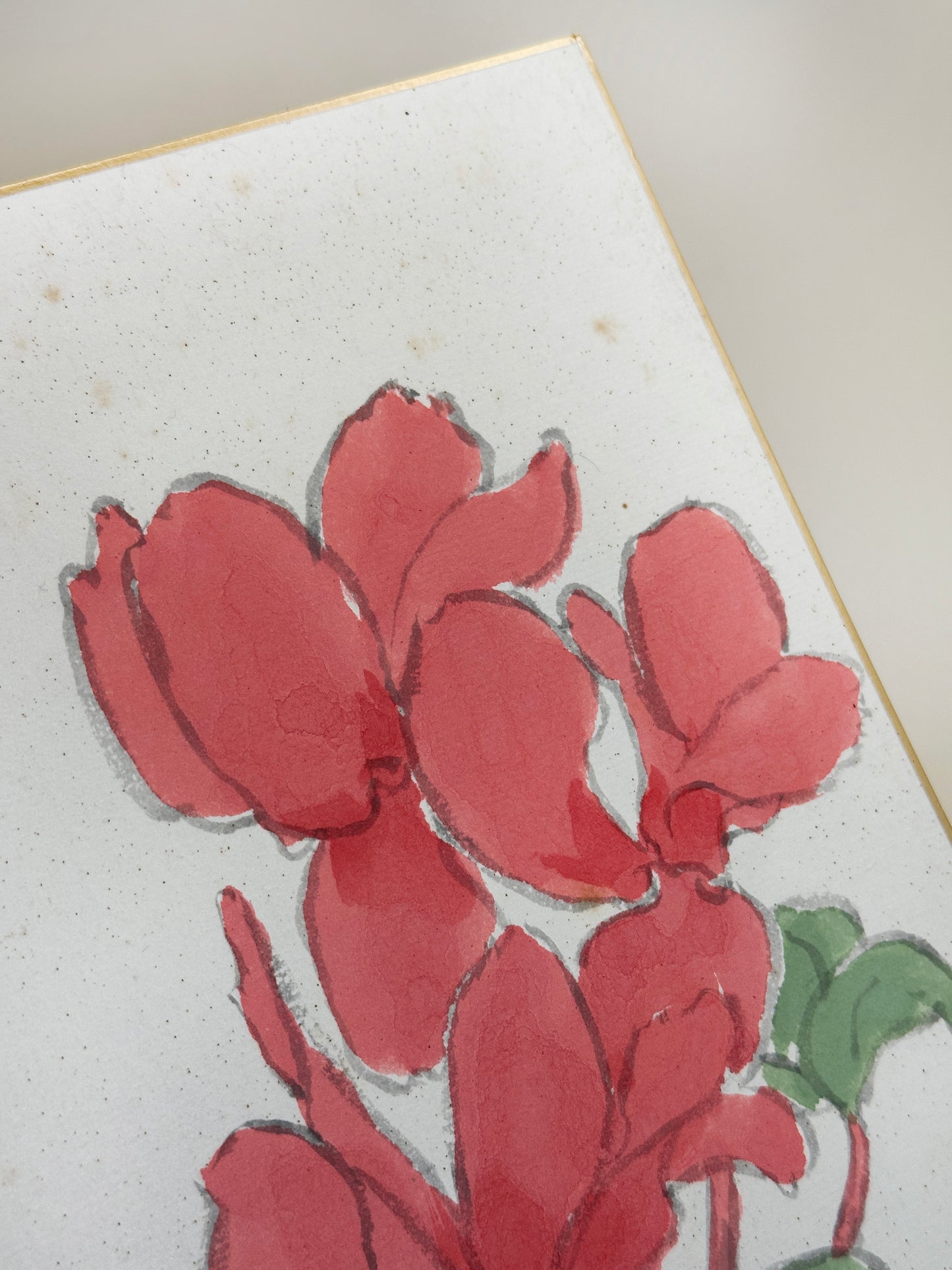 SHP310 - Shikishi artwork of cyclamen flowers シクラメン
