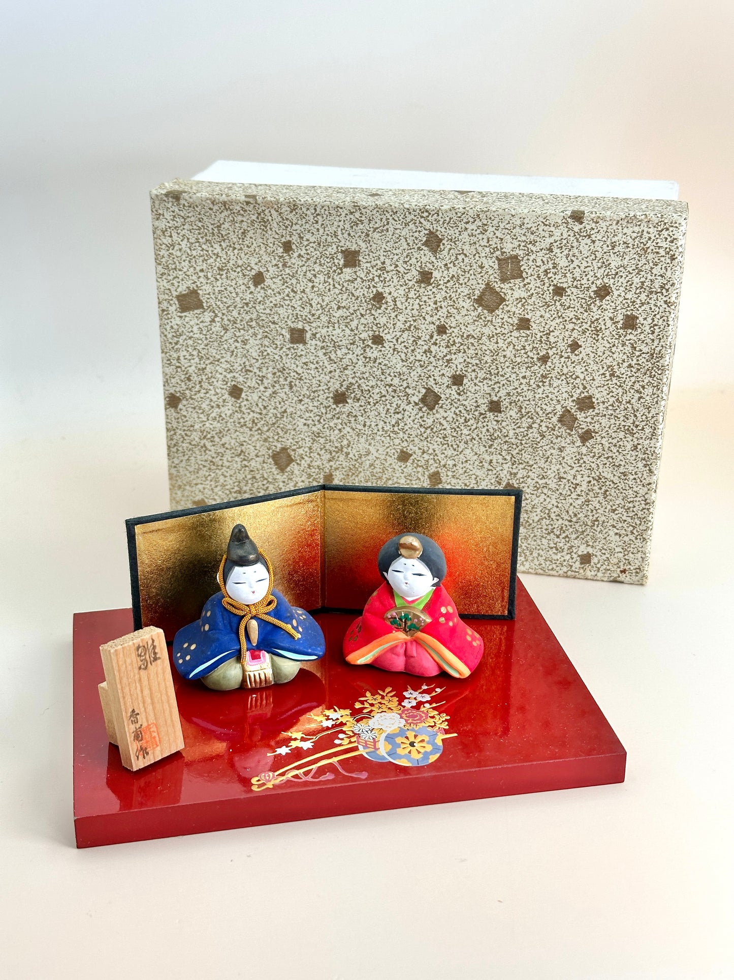 FT211 - Kyoto ceramic hina doll set by Shimoda Kaho 嶌田香甫