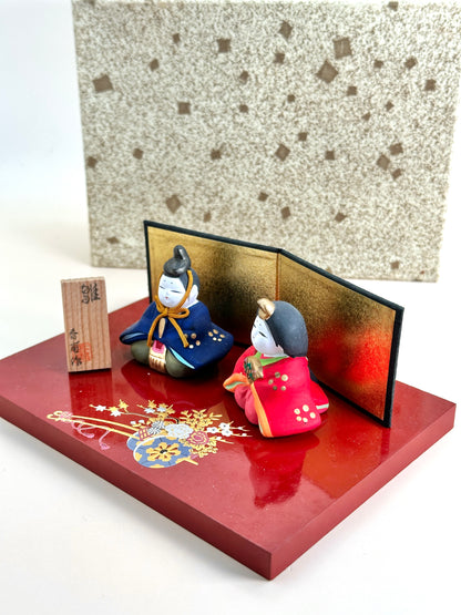 FT211 - Kyoto ceramic hina doll set by Shimoda Kaho 嶌田香甫
