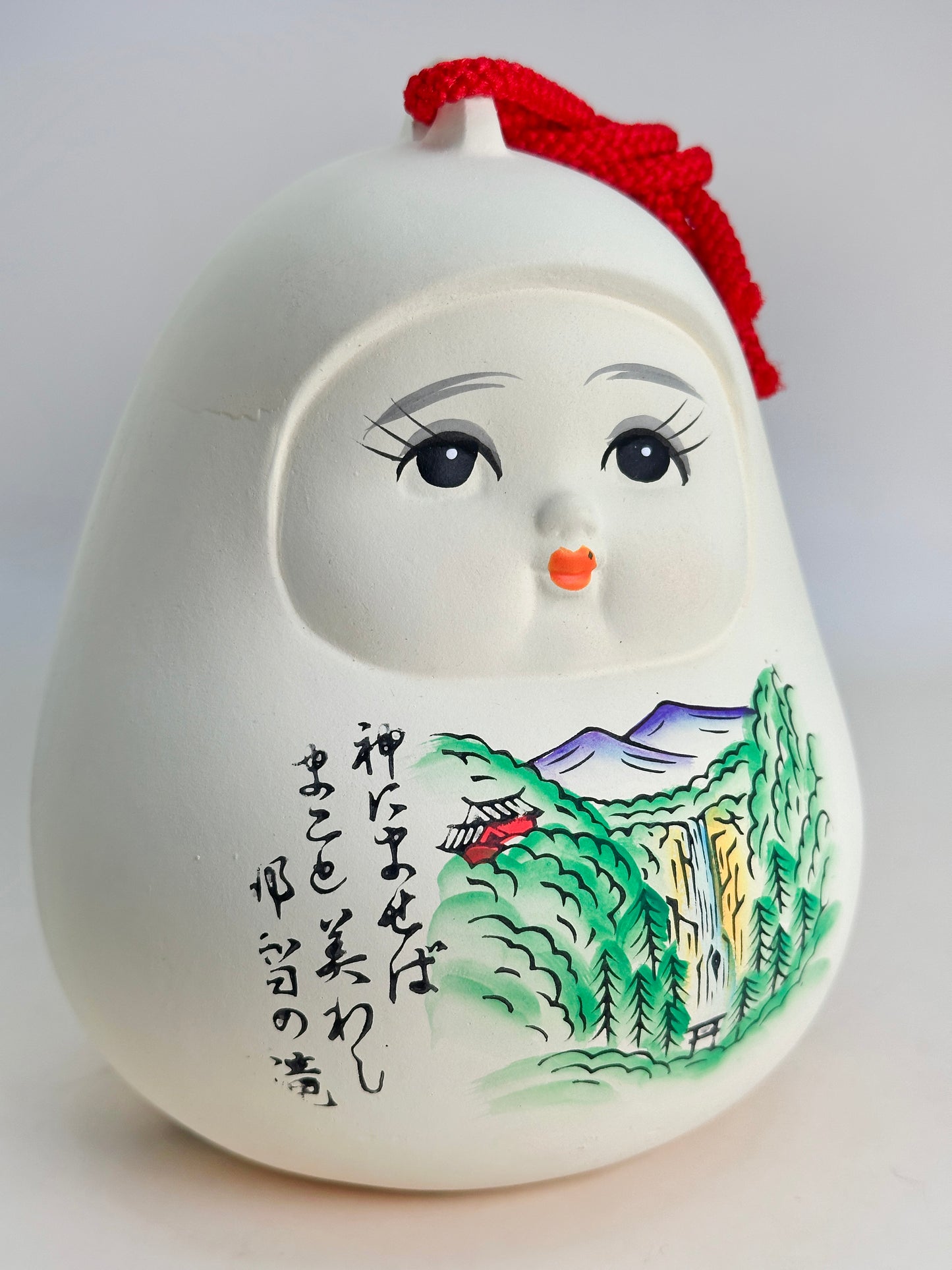 CB189 - Muñeca Hakata Campana de arcilla Dorei de las cataratas Nachi 那智
