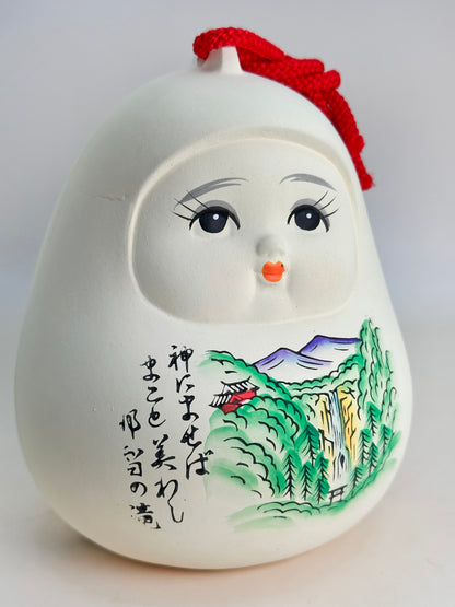 CB189 - Muñeca Hakata Campana de arcilla Dorei de las cataratas Nachi 那智