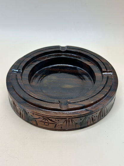 TB37 - Vintage Ebony Wood Ashtray 黒檀の灰皿