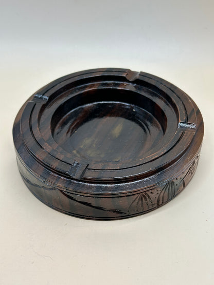 TB37 - Vintage Ebony Wood Ashtray 黒檀の灰皿
