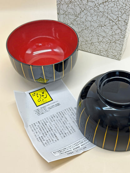 TB42 - Japanese lacquerware bowls Aizu-nuri 会津塗り