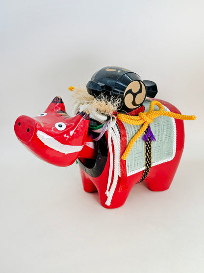 FT331 - Hariko Akabeko – Red Cow Paper Mache 赤べこ