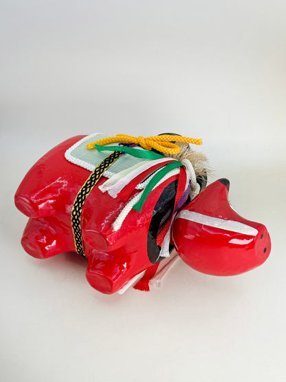 FT331 - Hariko Akabeko – Red Cow Paper Mache 赤べこ