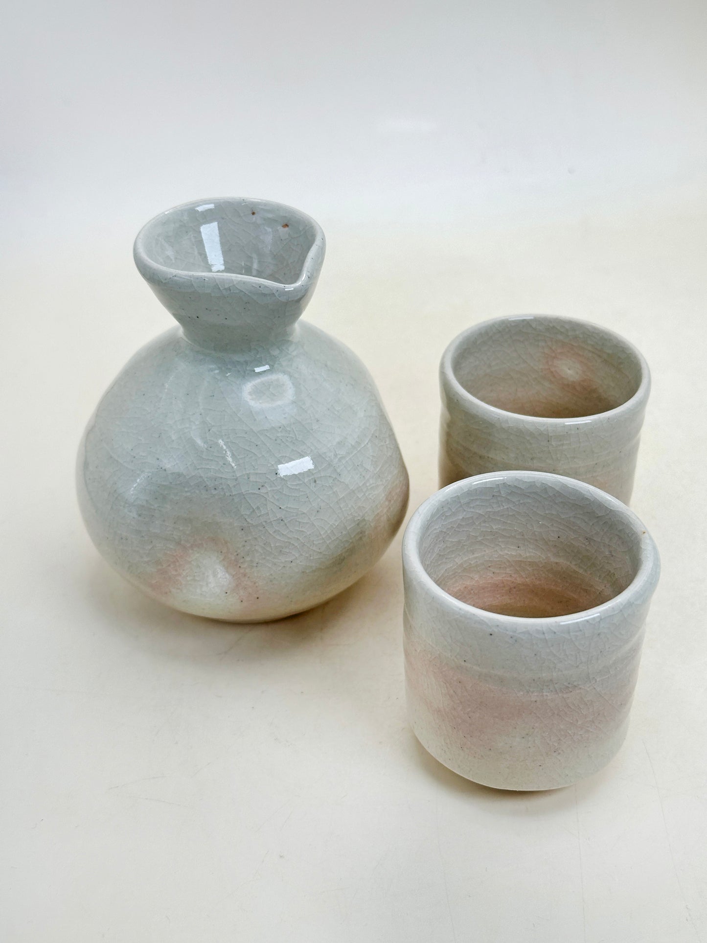 TB306 - Yamato Hagi-yaki sake set 萩焼