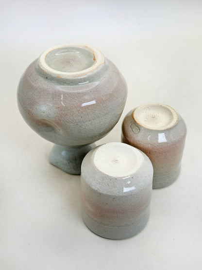 TB306 - Yamato Hagi-yaki sake set 萩焼