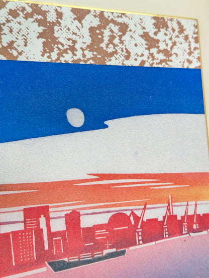 SHP246 - Shikishi Print of Kōbe Port by Kunio Isara