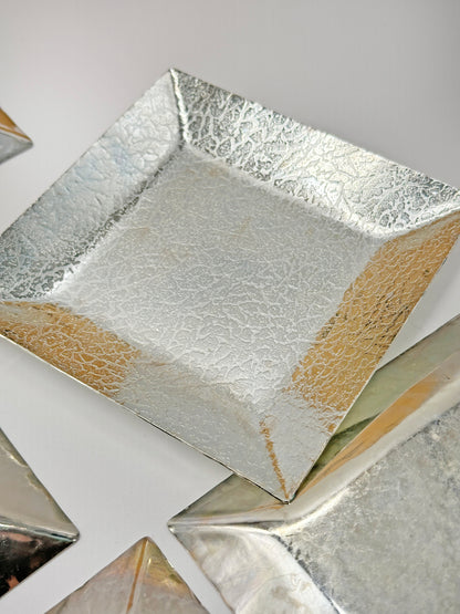 TB46 - AZUMA Silver-Finished Individual Plates set 銀仕上 銘々皿