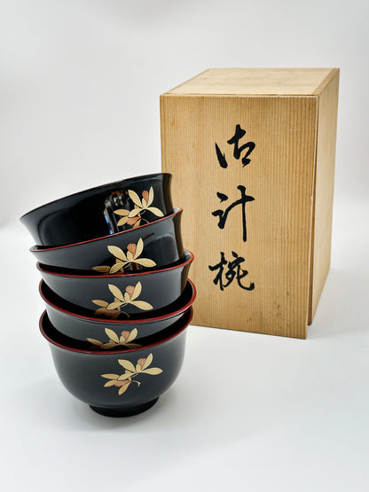 TB47 - Japanese Lacquerware Wooden Bowls