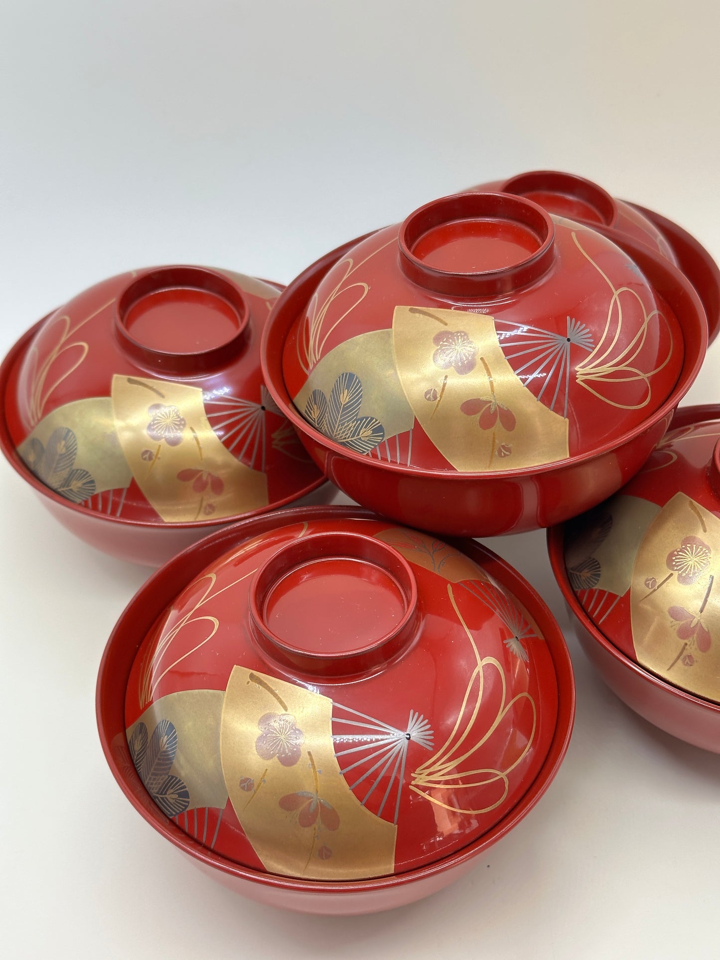 TB61 - Japanese Lacquerware Soup Bowls Set 御吸物椀
