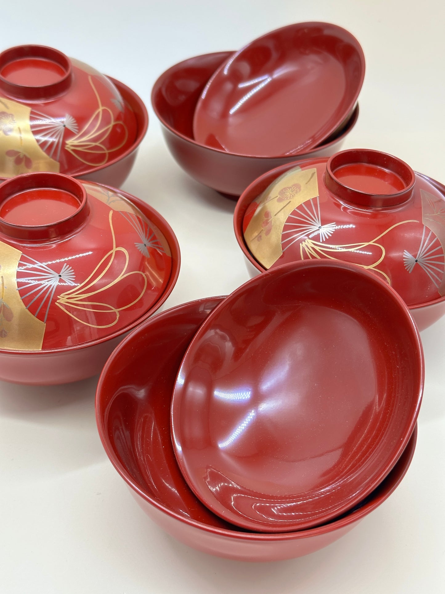 TB61 - Japanese Lacquerware Soup Bowls Set 御吸物椀