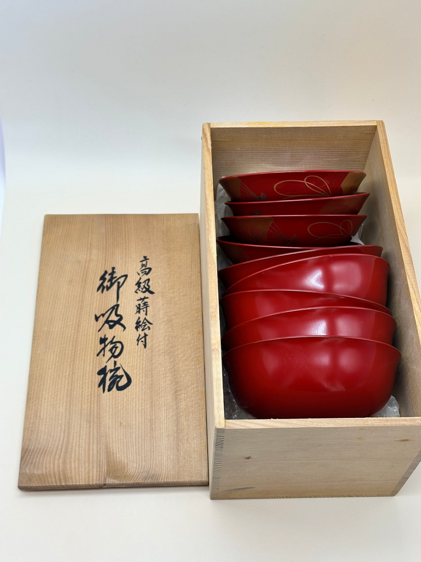 TB61 - Japanese Lacquerware Soup Bowls Set 御吸物椀