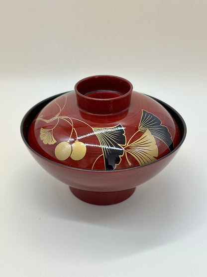 TB69 - Japanese Lacquer style bowls with Lids - Ginkgo