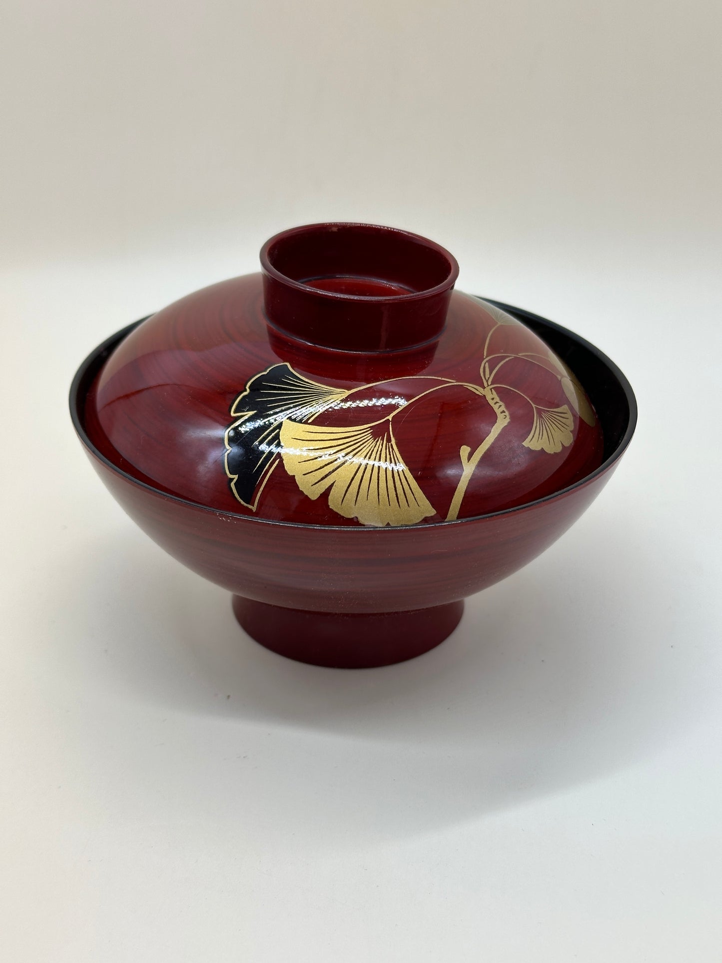 TB69 - Japanese Lacquer style bowls with Lids - Ginkgo
