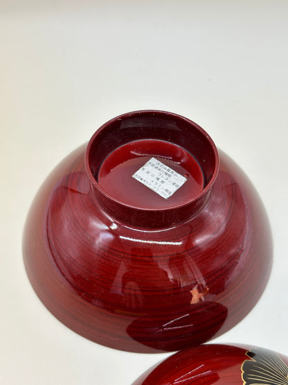 TB69 - Japanese Lacquer style bowls with Lids - Ginkgo