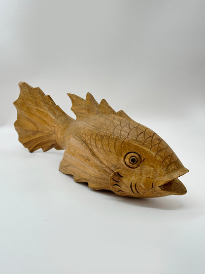 FT230 - Japanese Ittobori koi fish Wood Carve 一木彫りの鯉