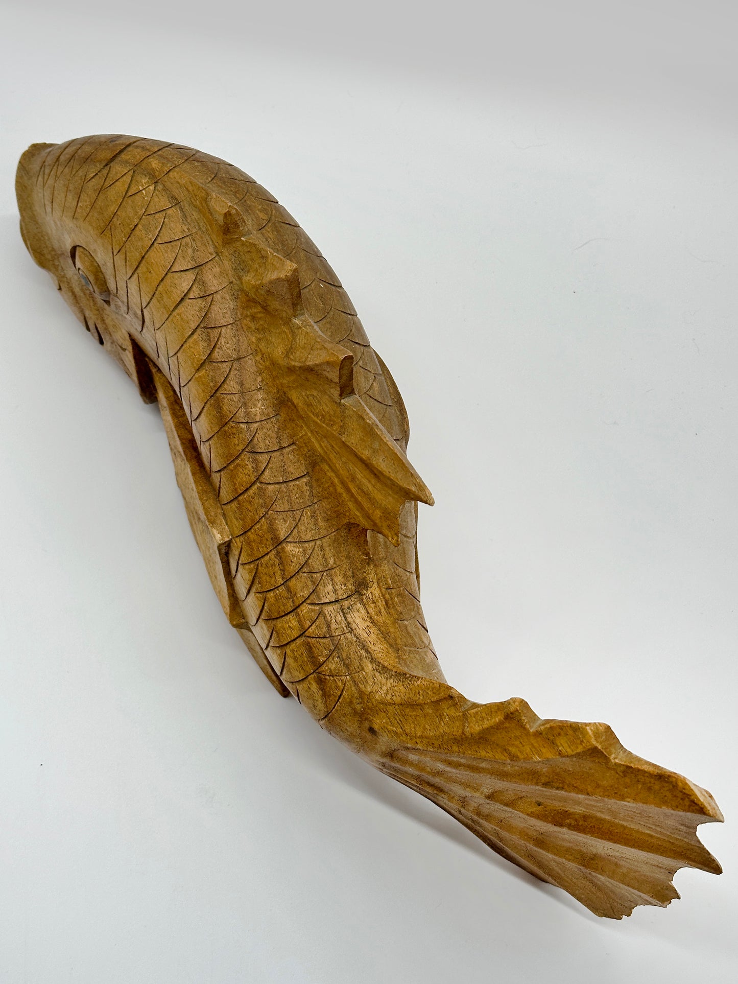 FT230 - Japanese Ittobori koi fish Wood Carve 一木彫りの鯉