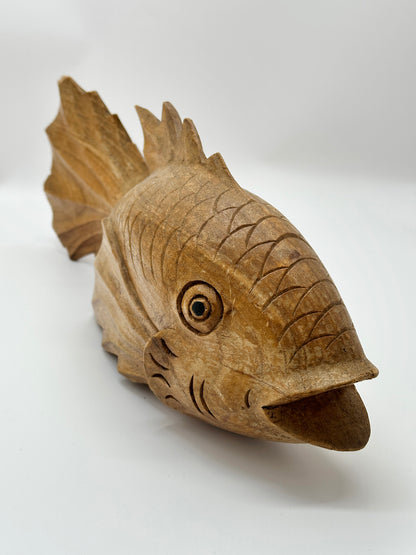 FT230 - Japanese Ittobori koi fish Wood Carve 一木彫りの鯉