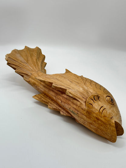 FT230 - Japanese Ittobori koi fish Wood Carve 一木彫りの鯉