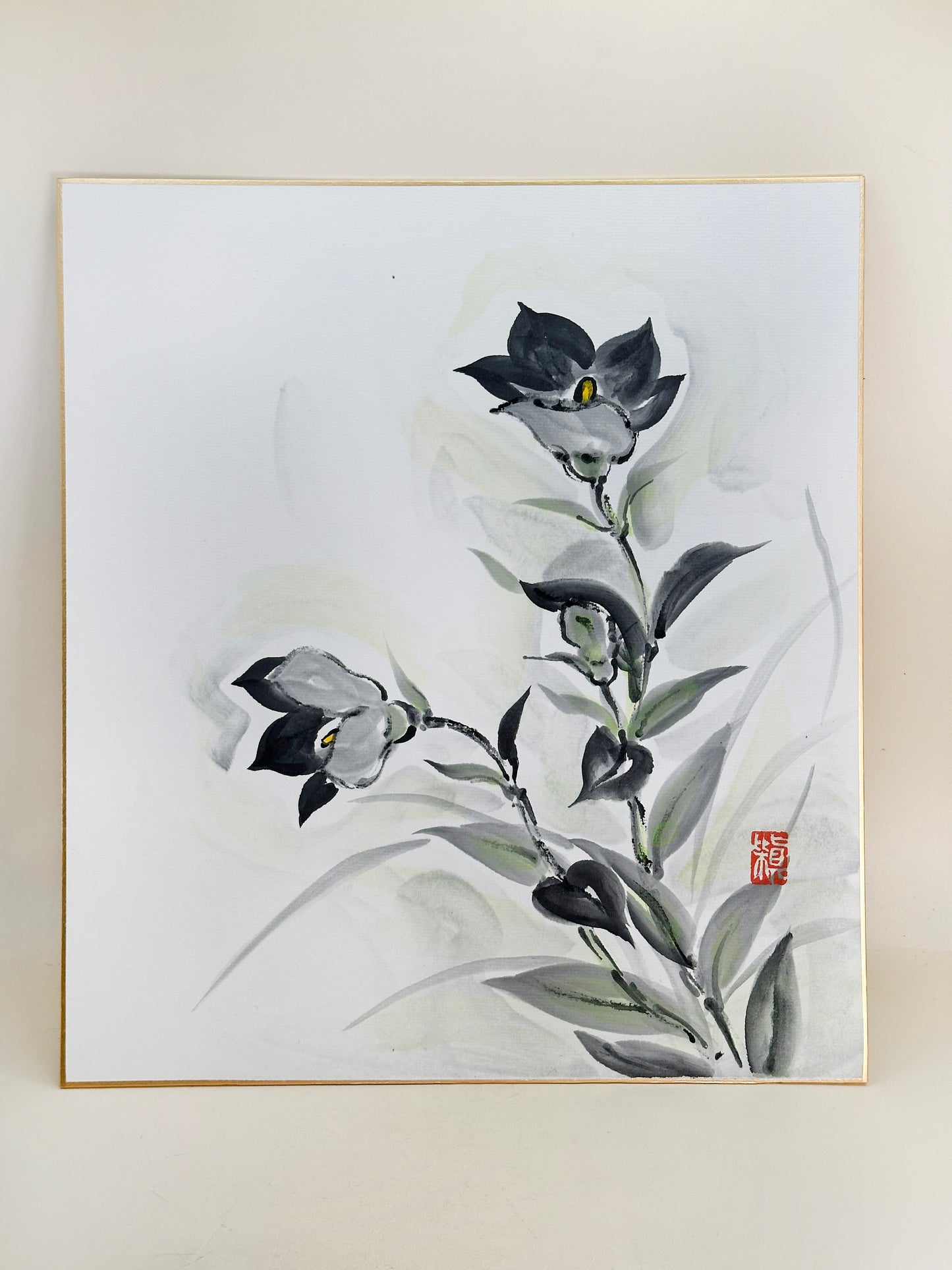SHP256 - Obra de arte Shikishi de campanilla Kikyo 桔梗