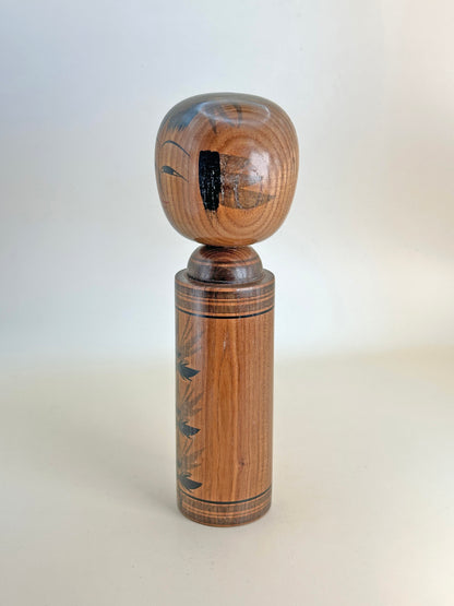K18111 - Traditional Togatta kokeshi by Maehara Yasuo 前原康夫