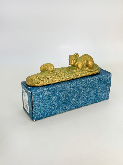 FT342 - Cast Iron Paperweight Rat by Kuretake 呉竹