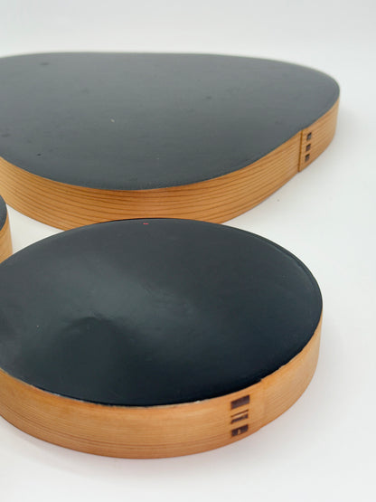 TB460 - Magewappa Lacquered Serving Tray Set 曲げわっぱ