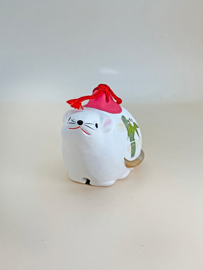 CB086 - Mouse Dorei Clay Bell – 招福干支 鼠土鈴