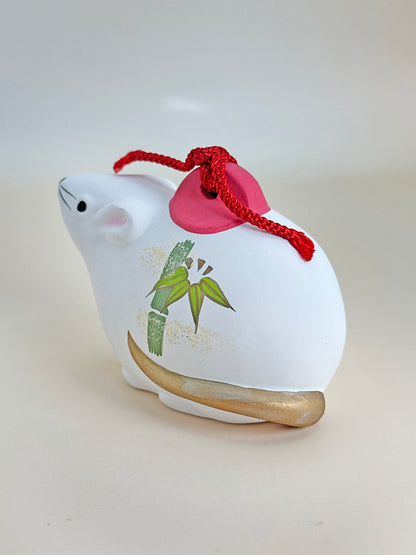 CB086 - Mouse Dorei Clay Bell – 招福干支 鼠土鈴