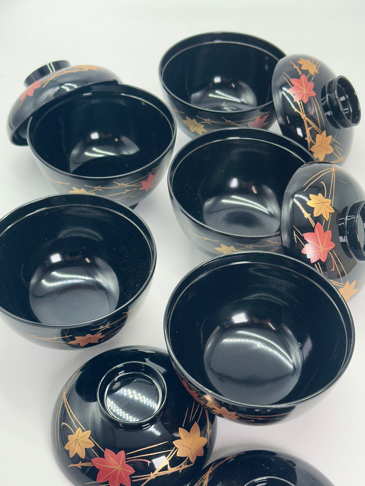 TB463 - Aizu-nuri Lacquerware Lidded Bowls 会津塗