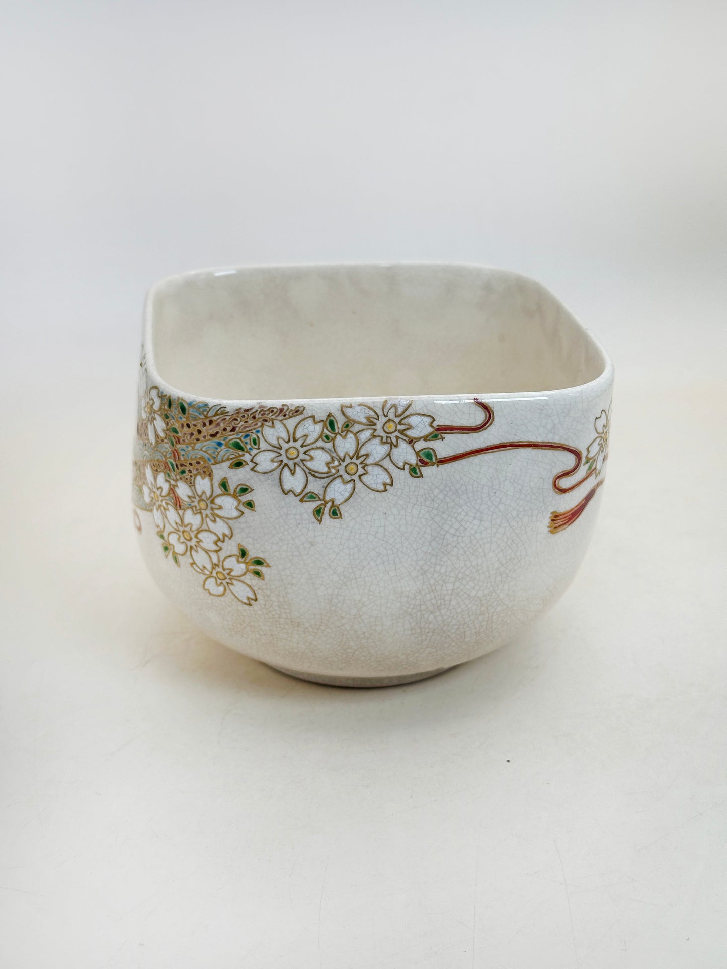 TC109 - Kyō-yaki Square Chawan Matcha Bowl 京焼