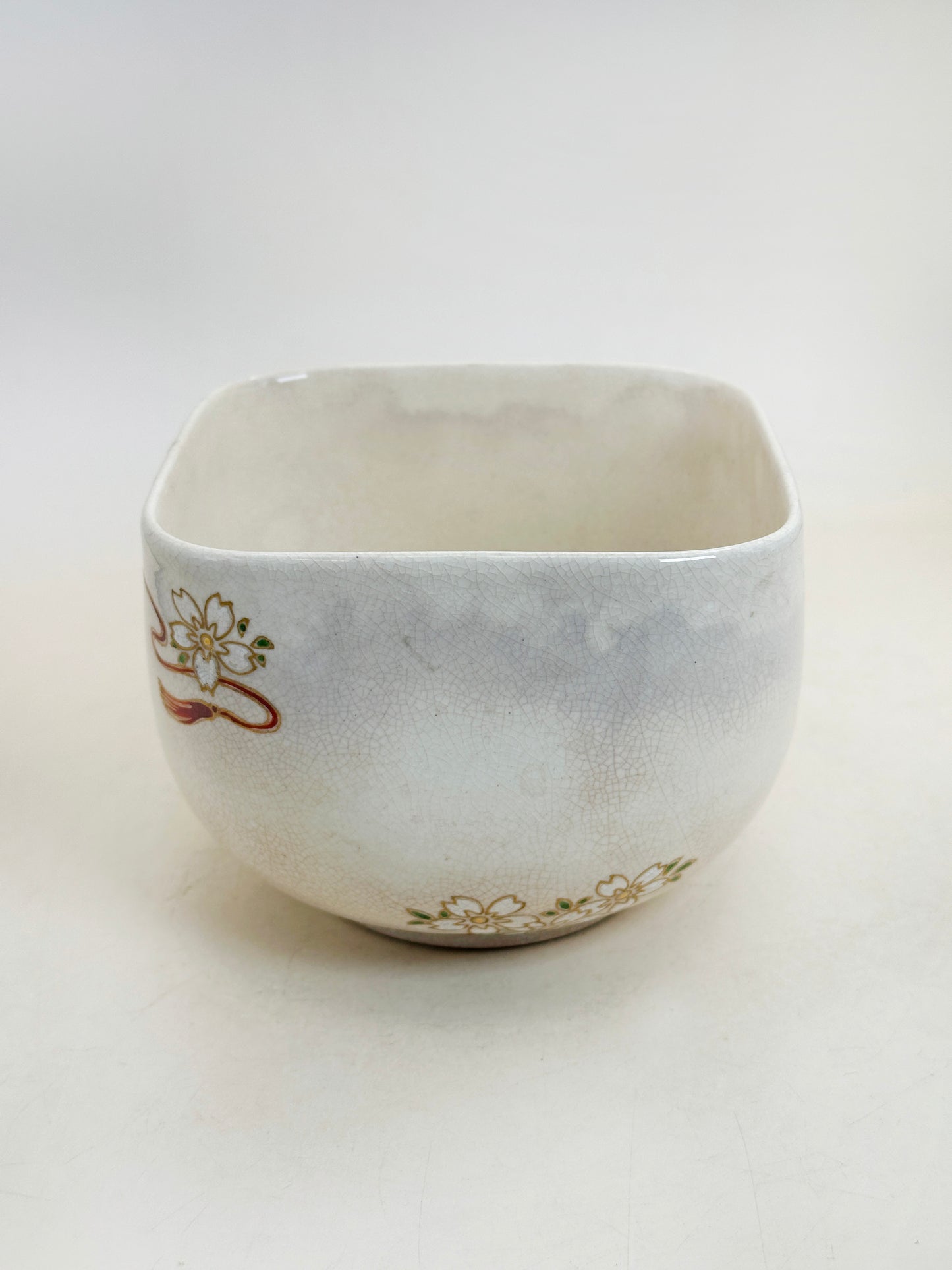 TC109 - Kyō-yaki Square Chawan Matcha Bowl 京焼