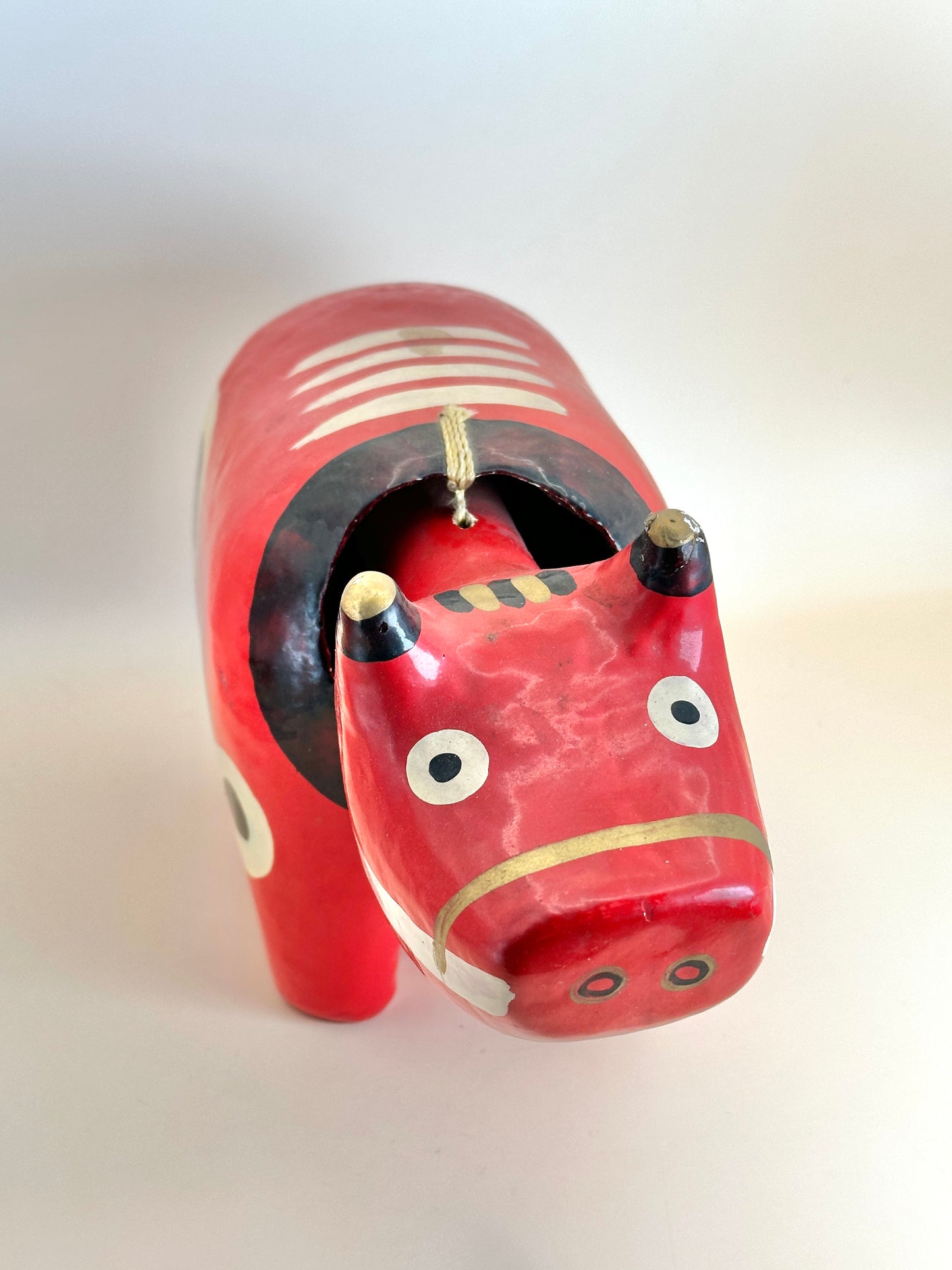 FT232 - Hariko Akabeko – Red Cow Paper Mache 赤べこ