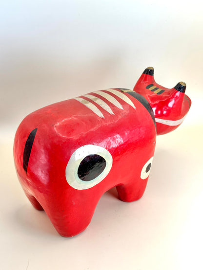 FT232 - Hariko Akabeko – Red Cow Paper Mache 赤べこ