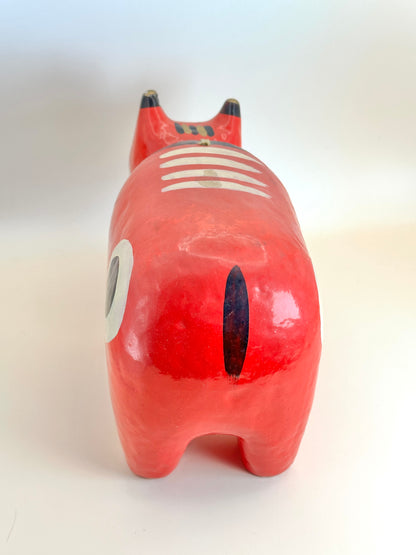 FT232 - Hariko Akabeko – Red Cow Paper Mache 赤べこ
